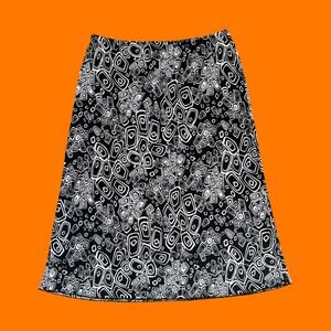 90's 00's vintage black and white groovy y2k skirt MEDIUM